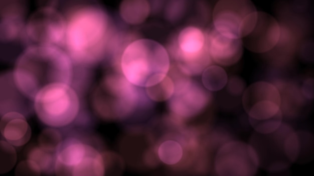 黒の背景にぼやけたピンクの粒子 Premium写真