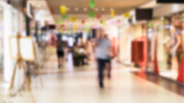 Blurred shopping mall interior
