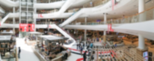 Blurred shopping mall