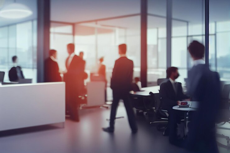 Free Photo blurred soft of people meeting at table business people talking in modern office generative ai