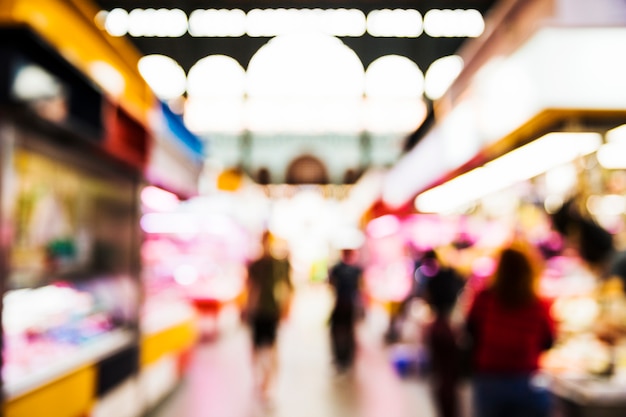 Blurred supermarket background