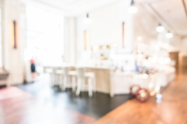 Blurred table decorated white