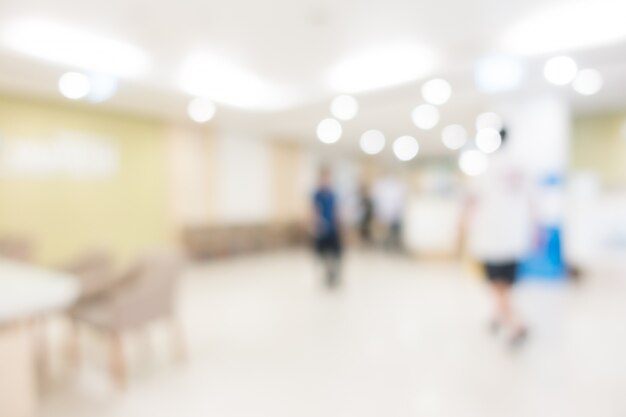 Blurred view of people in a waiting room