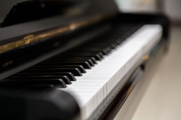 Blurred view of piano keys