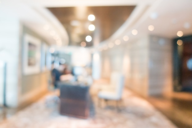 Blurry lobby with comfortable chairs