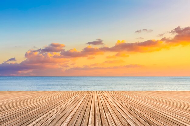 boardwalk rocks skyline horizon summer background