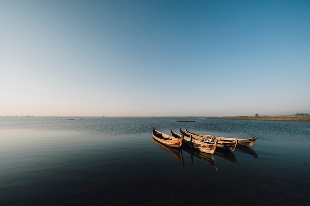 boat in lake scene