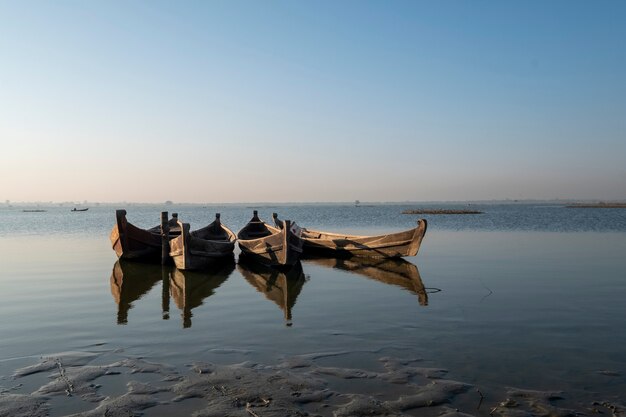 boat in lake scene