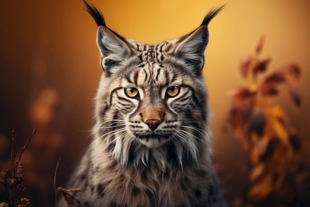 Free photo bobcat in nature autumn season