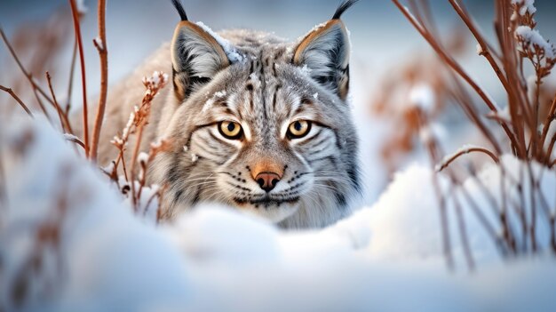Bobcat in nature winter season