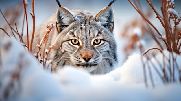 Bobcat в зимний сезон природы