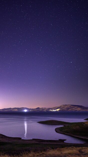 Body of water under blue sky during night time