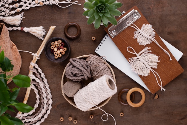 Boho macrame assortment indoors