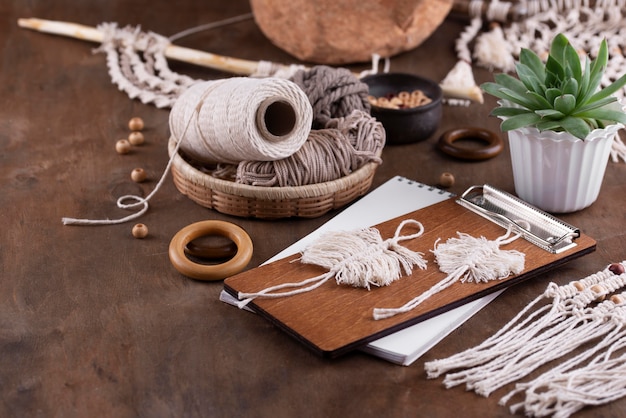 Boho macrame assortment indoors