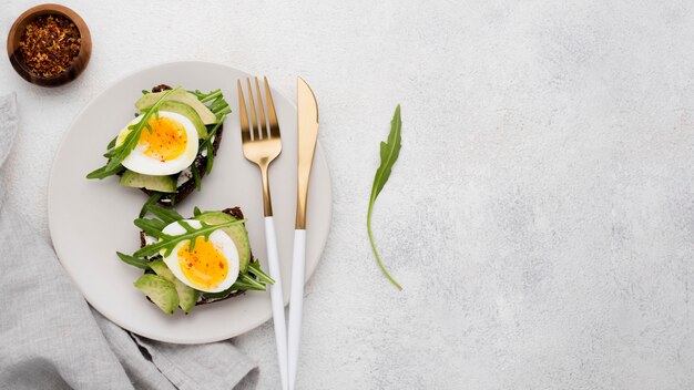 Boiled egg on a plate