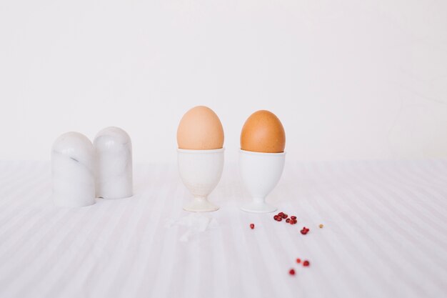 Boiled eggs served for breakfast