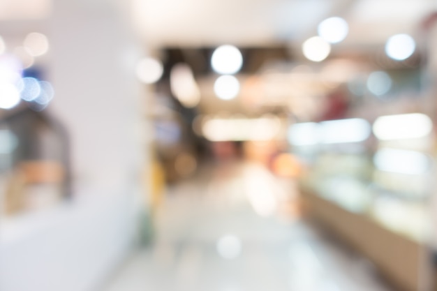 Bokeh background of shopping center with lights