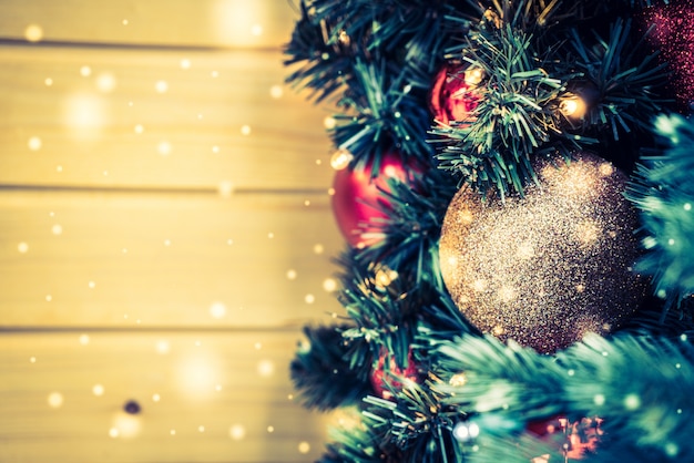 Bokeh background with christmas decoration