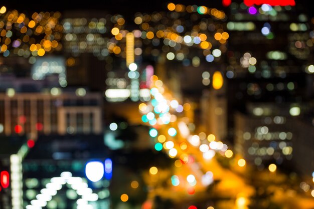 Bokeh of busy city street