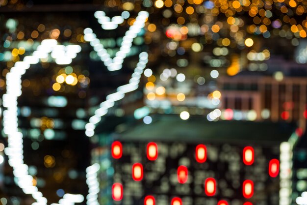 Bokeh of busy city street