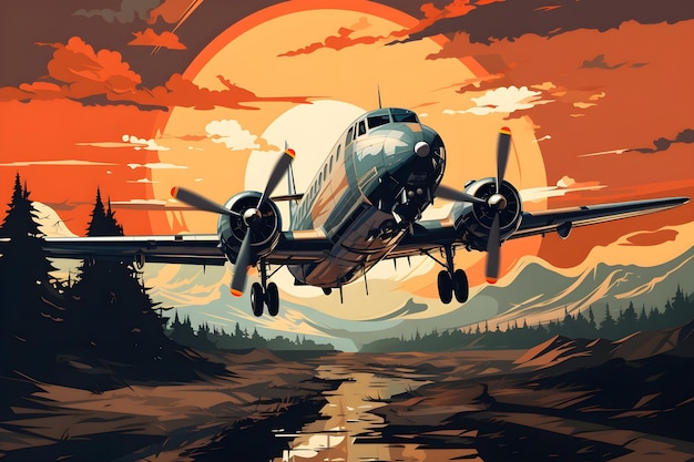 bomber aircraft illustration