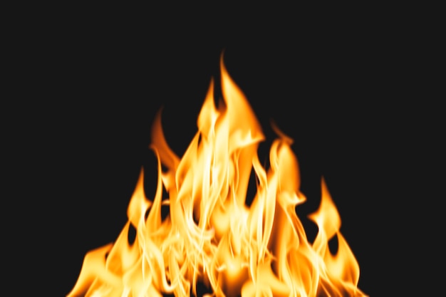 Bonfire flame element, realistic burning fire image