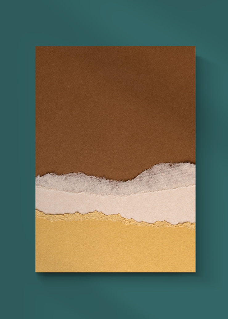 मुफ़्त फोटो book cover ripped paper craft diy in earth tone