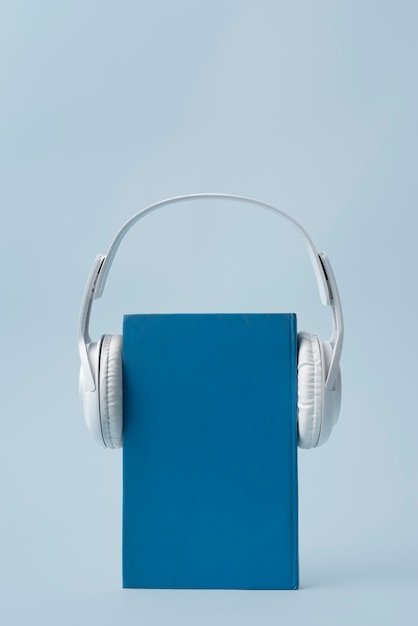 Free photo book and headphones arrangement