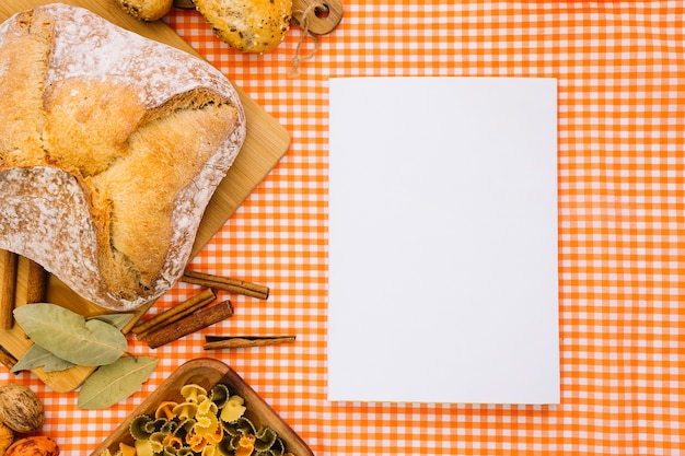 Free photo book mockup with bread