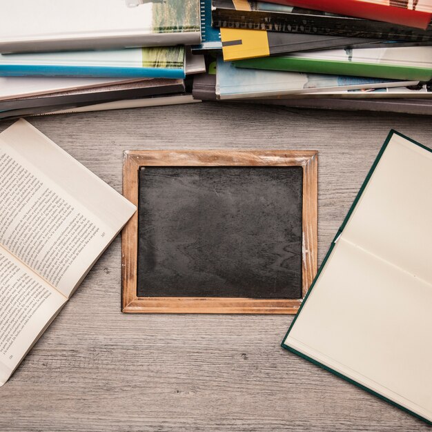 Book and slate decoration