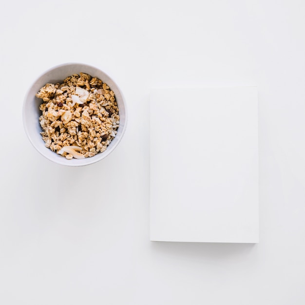 Free photo booklet mockup with cereals