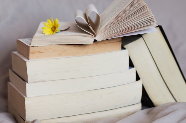 Books and flower