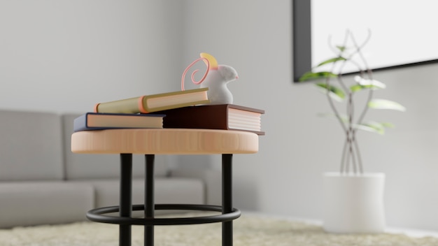 Books and mouse on table still life