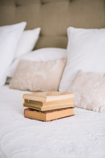 Books near pillows