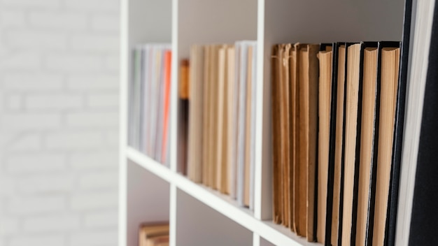 Books on shelf arrangement