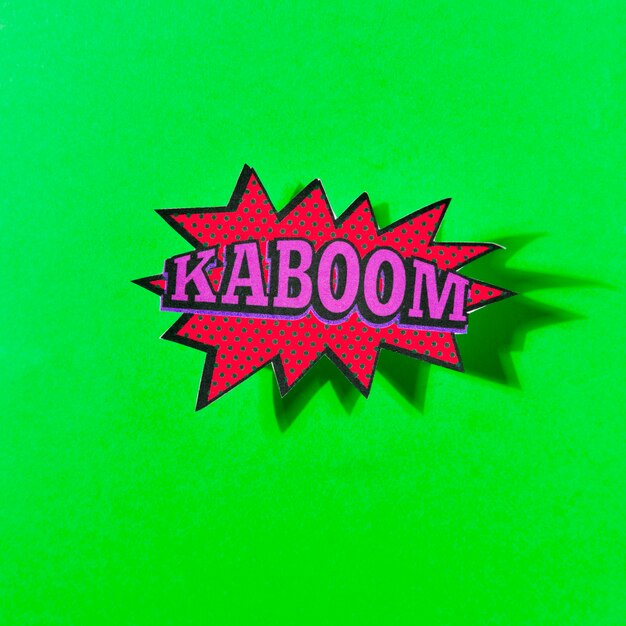 boom sound effect design for comic green background