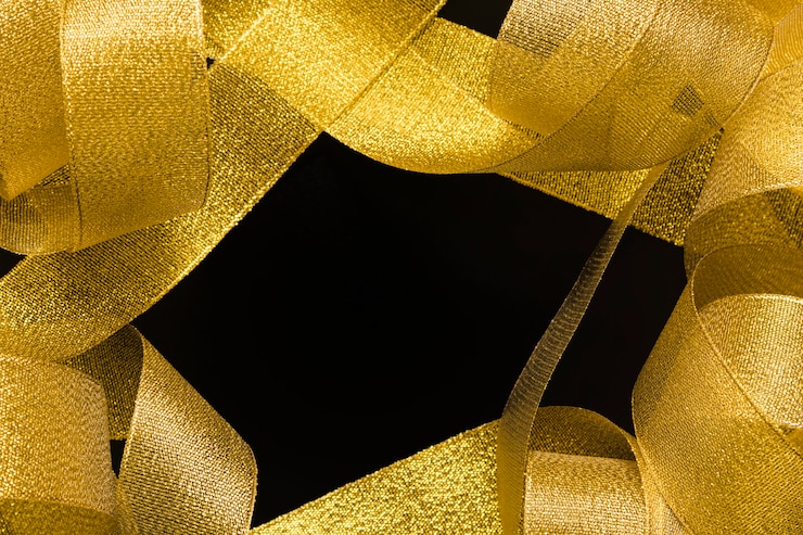 Free Photo border from golden ribbon