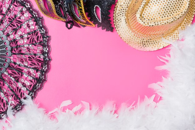 border from pieces of carnival costume