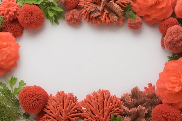 A border made of corals and seaweed