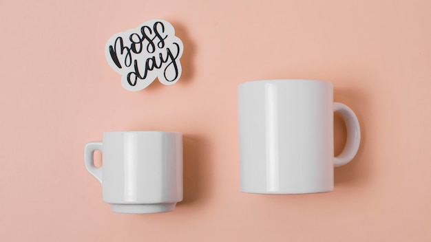 Free photo boss's day arrangement with cups