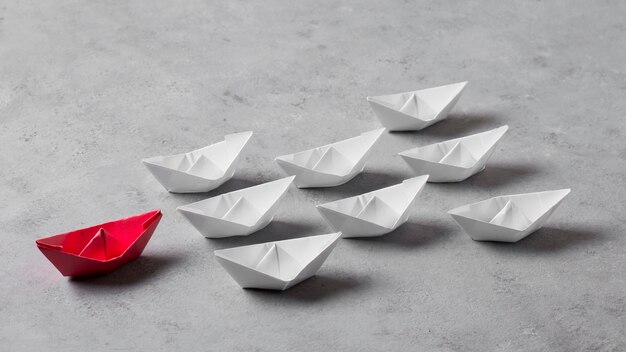 boss's day arrangement with paper boats