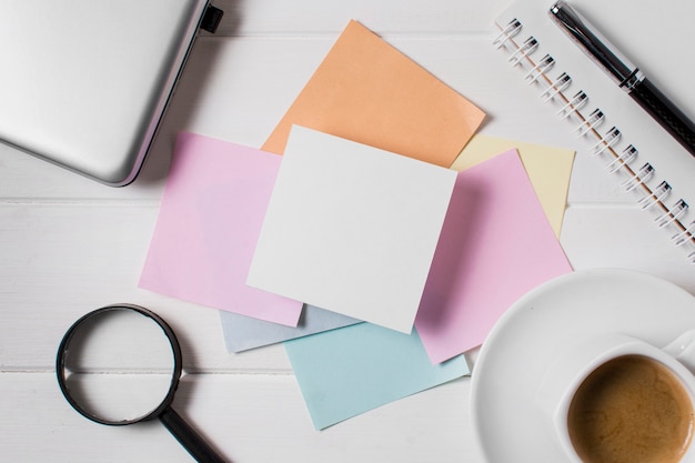 boss's day composition with sticky notes