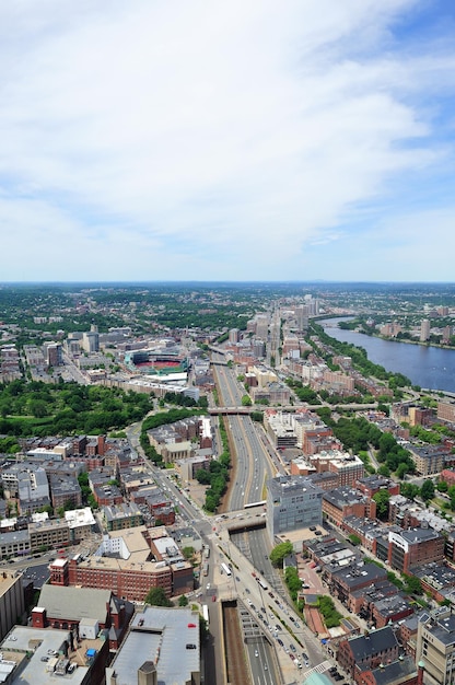 Вид с воздуха на город Бостон