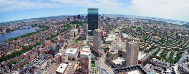 Вид с воздуха на горизонт Бостона