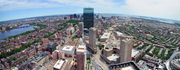 Вид с воздуха на горизонт Бостона