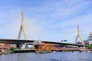 Free photo boston zakim bunker hill bridge