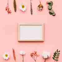 Free photo botanical elements and frame in middle