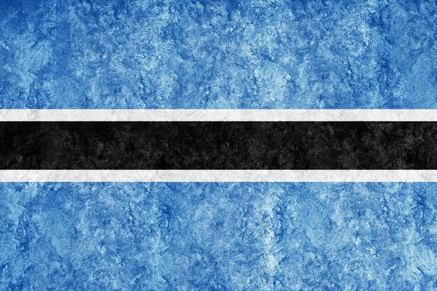 Botswana Metallic flag, Textured flag, grunge flag