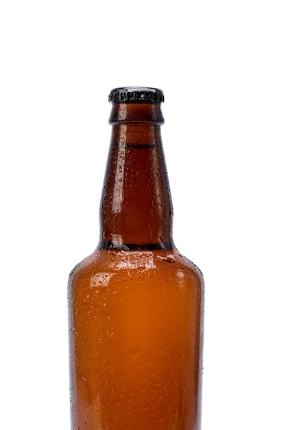 Free photo bottle of beer on white background