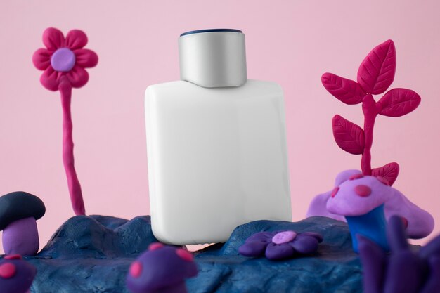 bottle of perfume based on soil ingredients